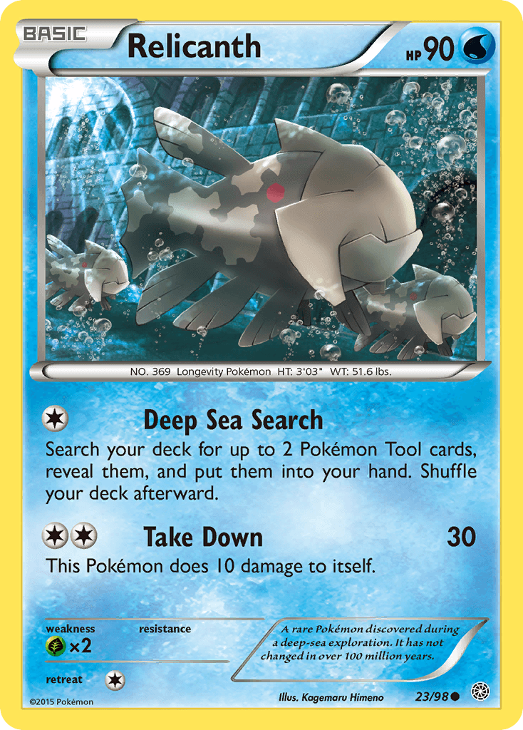 Relicanth — XY - Ancient Origins Pokémon TCG card by Kagemaru Himeno