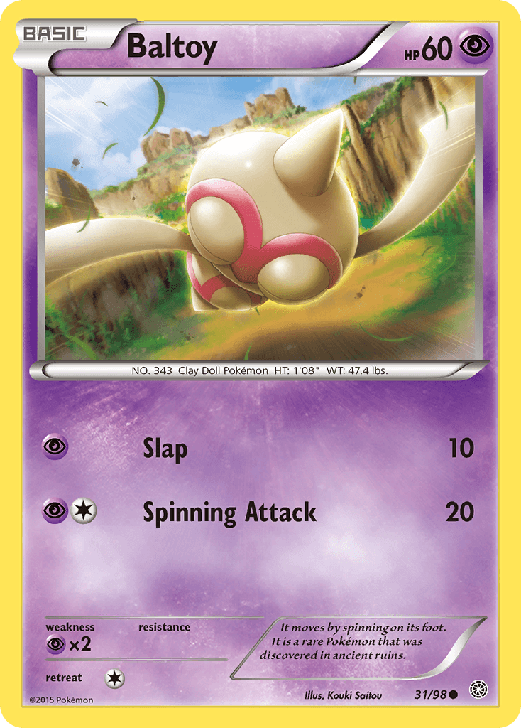 Baltoy (31) — XY - Ancient Origins Pokémon TCG card by Kouki Saito