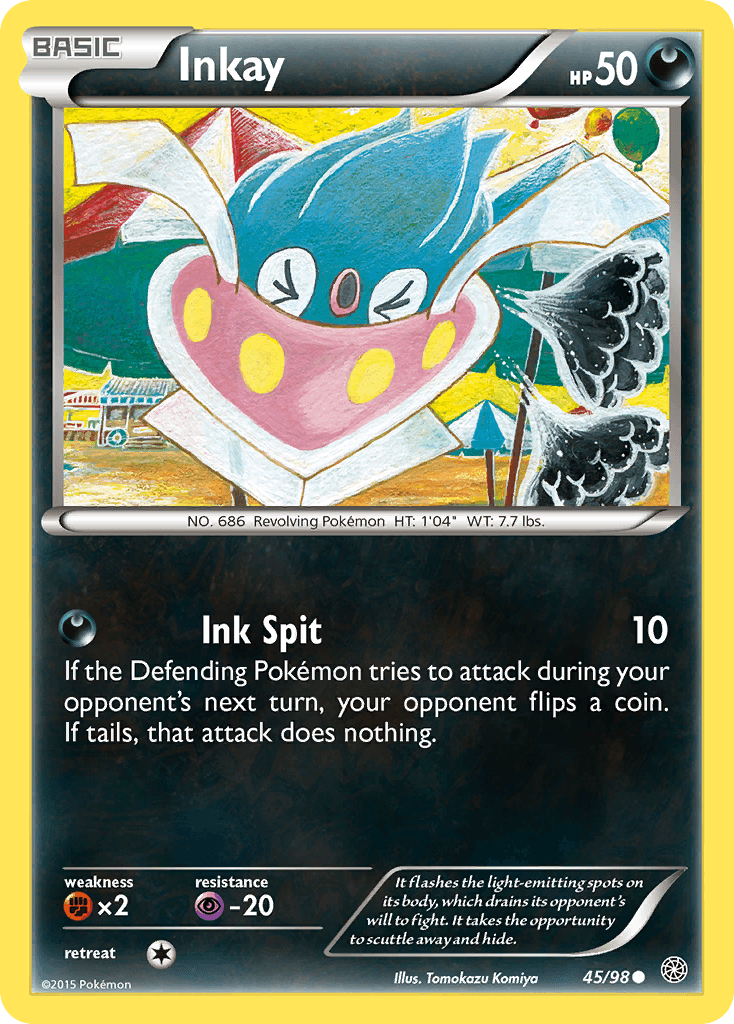 Inkay — XY - Ancient Origins Pokémon TCG card by Tomokazu Komiya