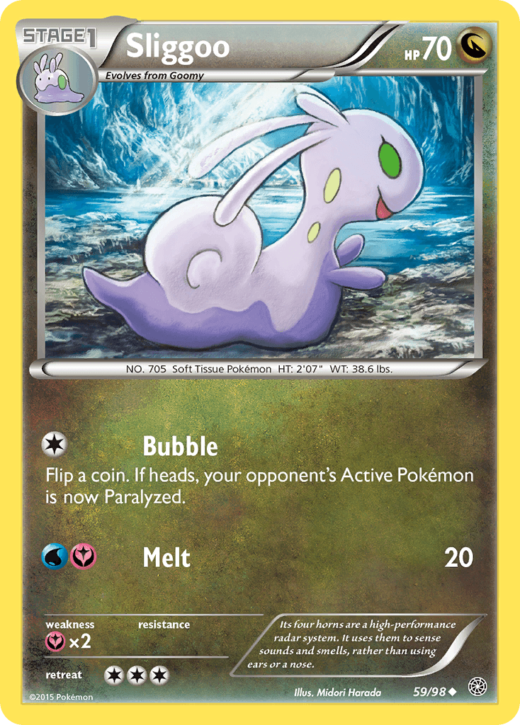 Sliggoo — XY - Ancient Origins Pokémon TCG card by Midori Harada