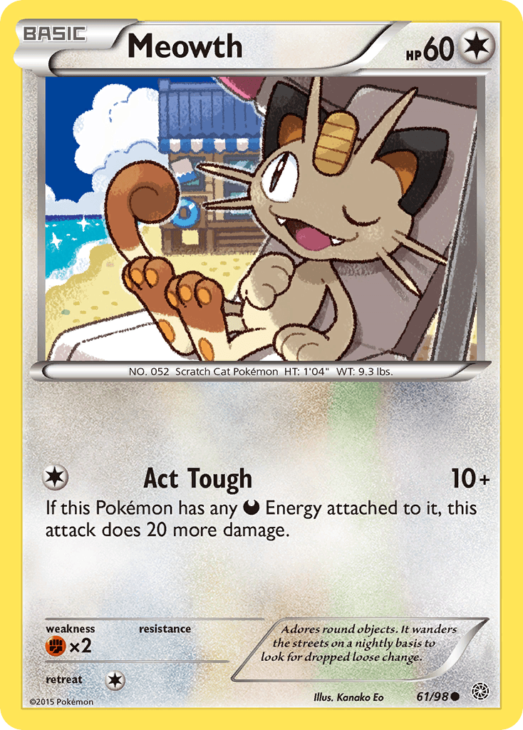 Meowth — XY - Ancient Origins Pokémon TCG card by Kanako Eo