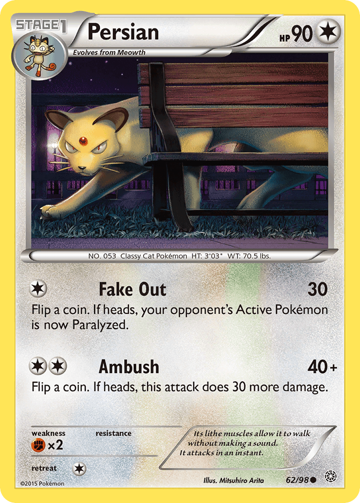 Persian — XY - Ancient Origins Pokémon TCG card by Mitsuhiro Arita
