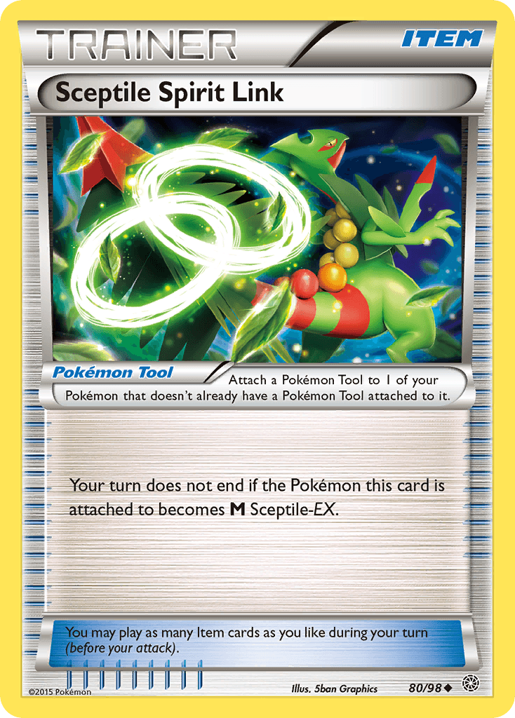 Sceptile Spirit Link — XY - Ancient Origins Pokémon TCG card by 5ban Graphics