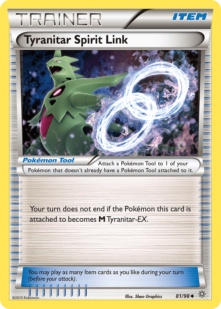 Tyranitar Spirit Link — XY - Ancient Origins Pokémon TCG card by 5ban Graphics