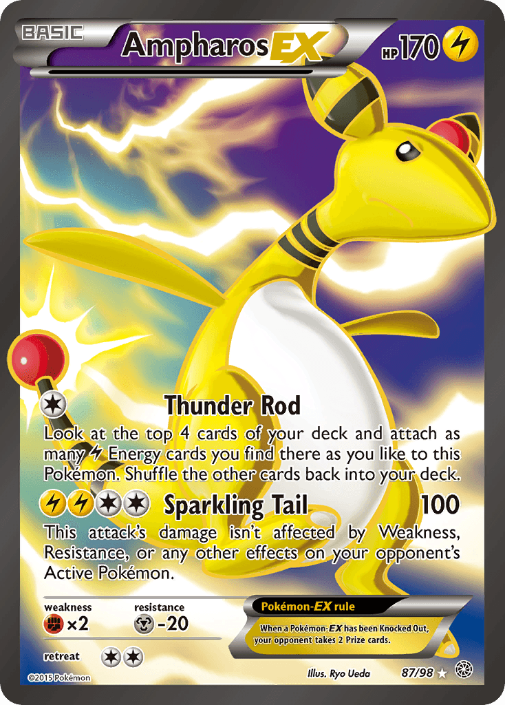 Ampharos-EX — XY - Ancient Origins Pokémon TCG card by Ryo Ueda