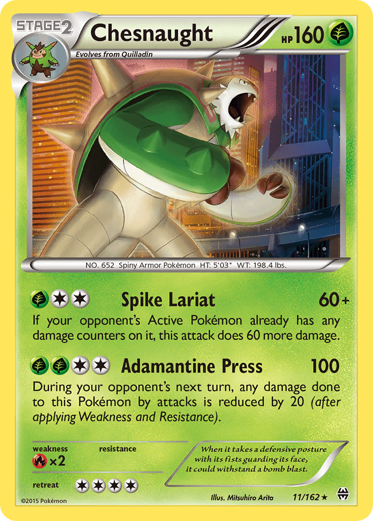 Chesnaught — XY - BREAKthrough Pokémon TCG card by Mitsuhiro Arita