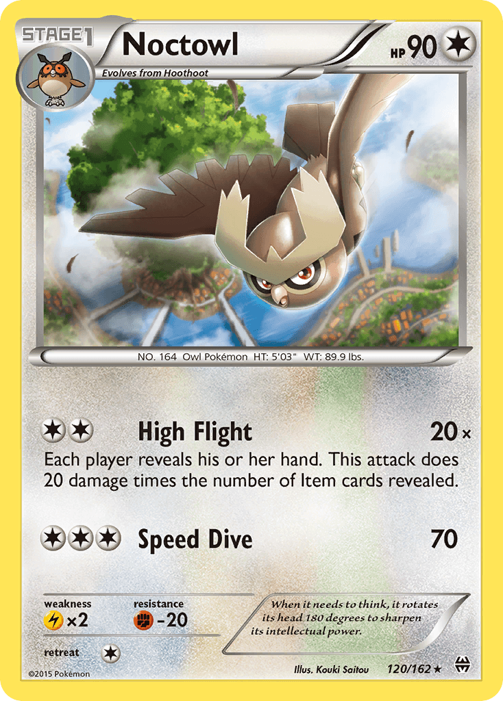 Noctowl — XY - BREAKthrough Pokémon TCG card by Kouki Saitou