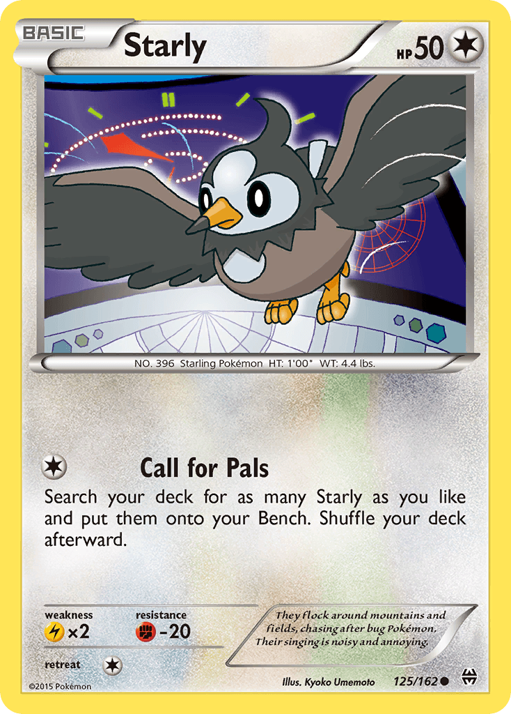 Starly — XY - BREAKthrough Pokémon TCG card by Kyoko Umemoto