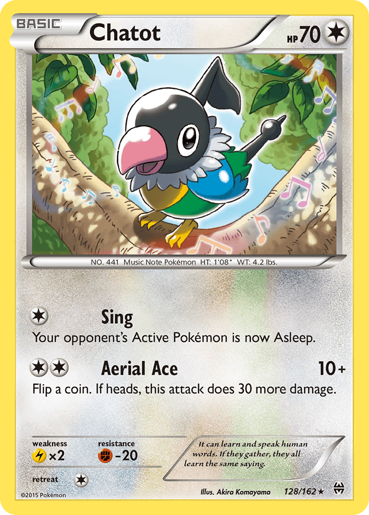Chatot — XY - BREAKthrough Pokémon TCG card by Akira Komayama