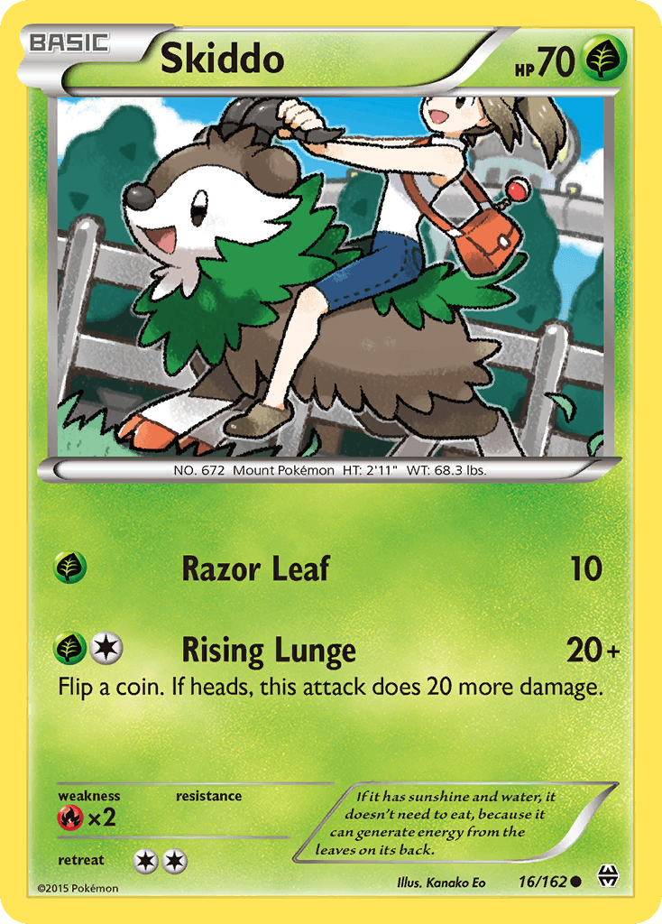 Skiddo — XY - BREAKthrough Pokémon TCG card by Kanako Eo