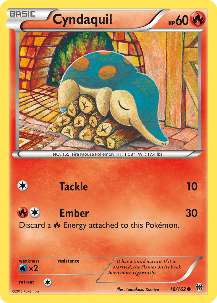 Cyndaquil — XY - BREAKthrough Pokémon TCG card by Tomokazu Komiya