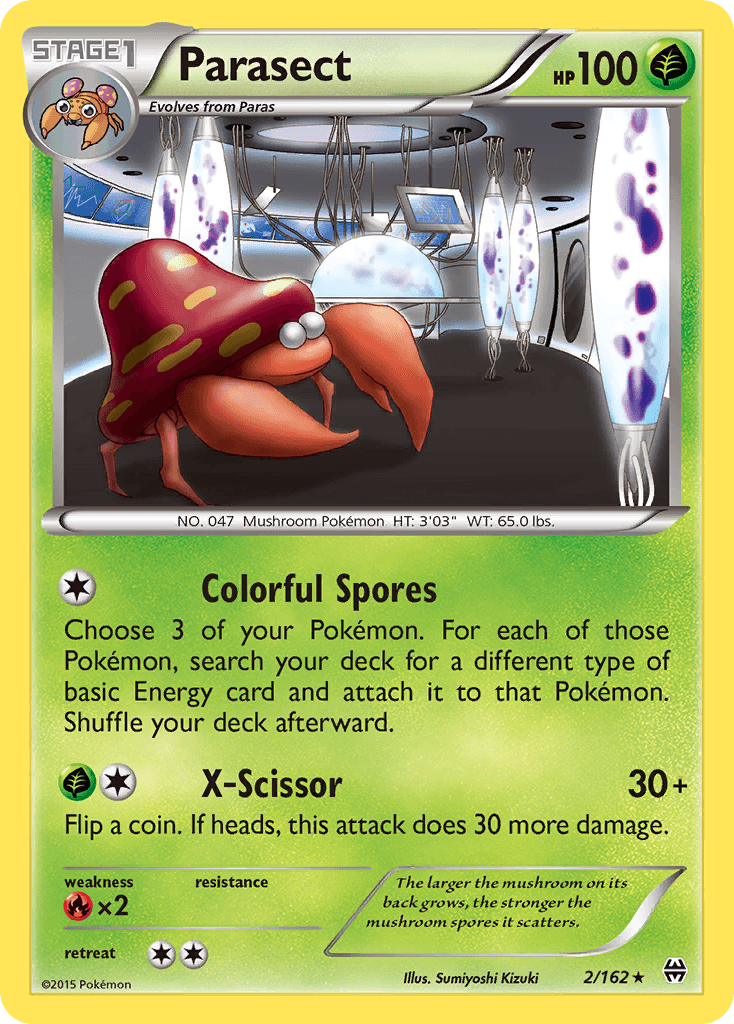 Parasect — XY - BREAKthrough Pokémon TCG card by Sumiyoshi Kizuki