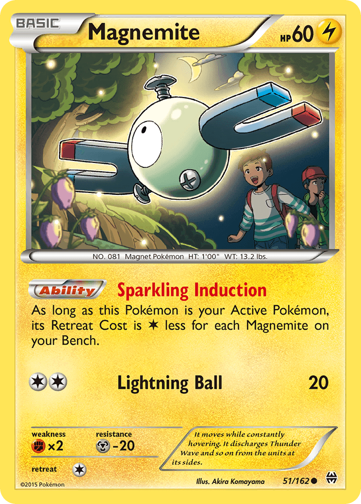 Magnemite (51) — XY - BREAKthrough Pokémon TCG card by Akira Komayama