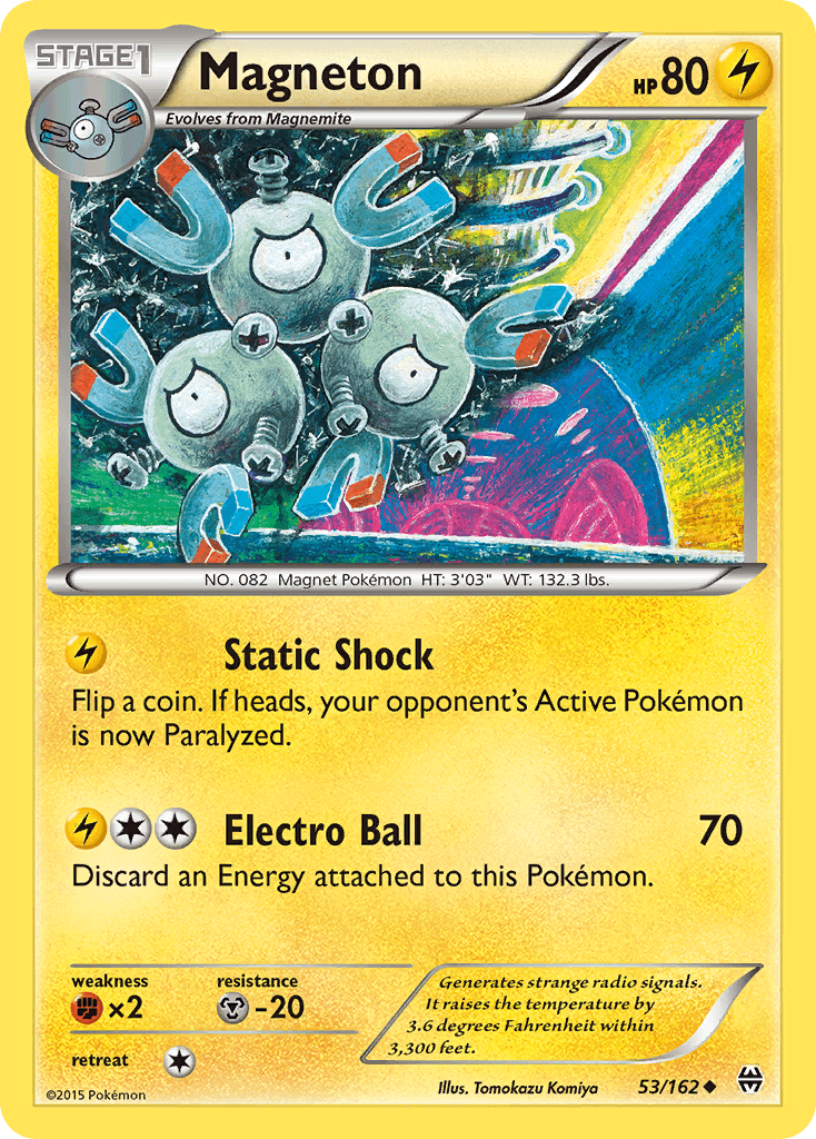 Magneton — XY - BREAKthrough Pokémon TCG card by Tomokazu Komiya