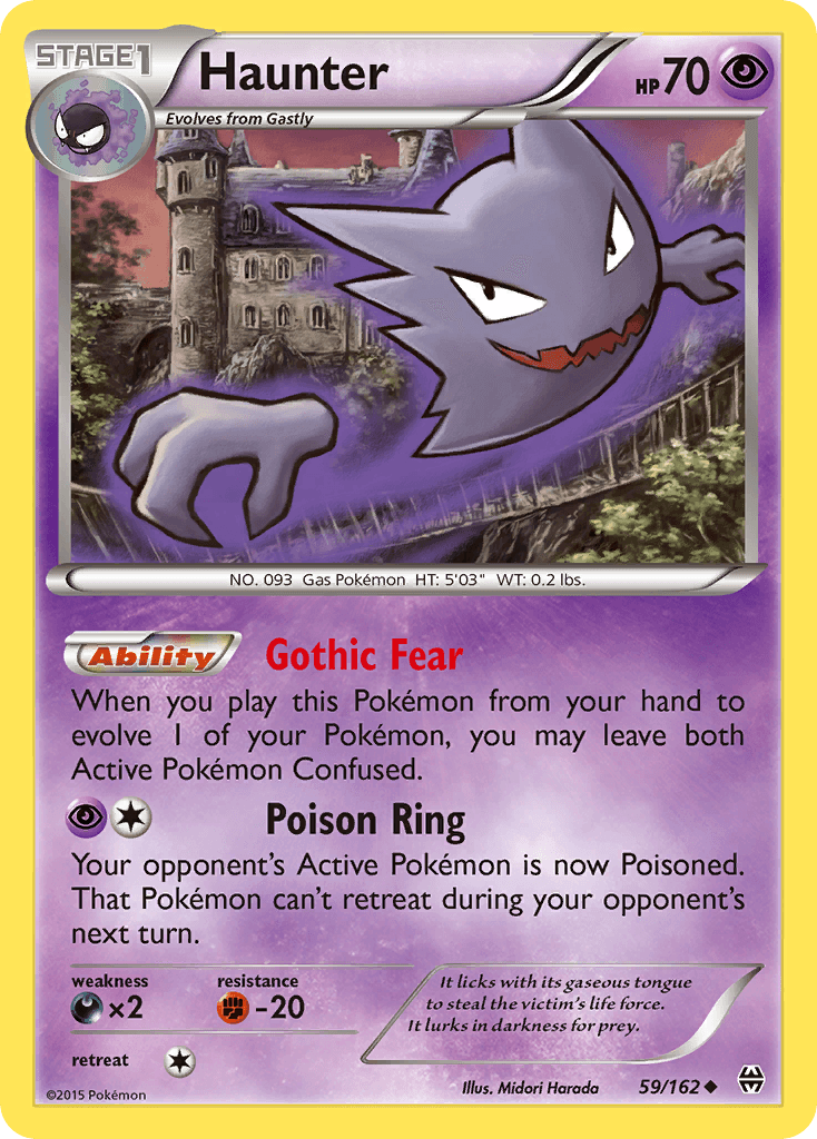 Haunter — XY - BREAKthrough Pokémon TCG card by Midori Harada