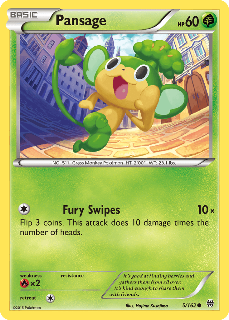 Pansage — XY - BREAKthrough Pokémon TCG card by Hajime Kusajima