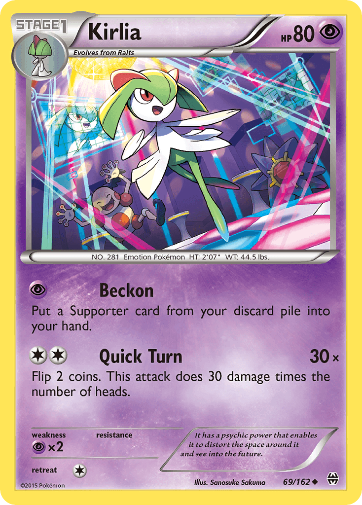 Kirlia — XY - BREAKthrough Pokémon TCG card by Sanosuke Sakuma