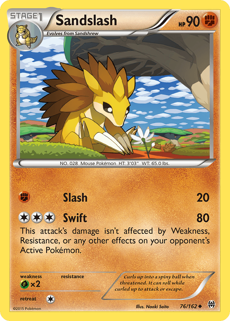 Sandslash — XY - BREAKthrough Pokémon TCG card by Naoki Saito
