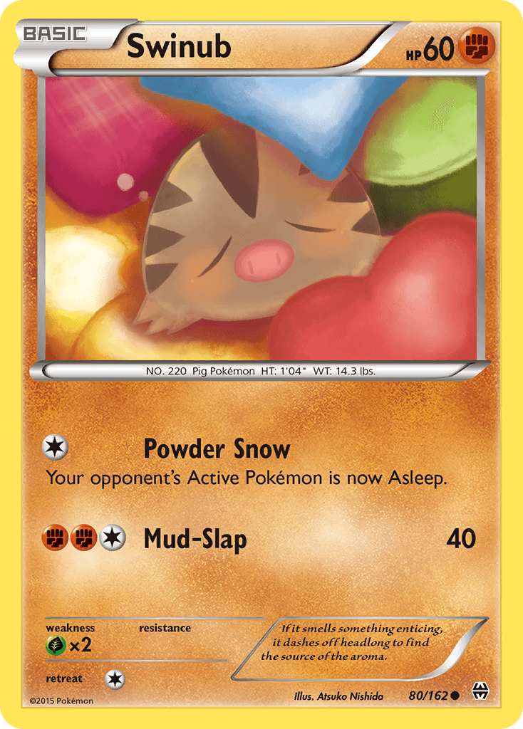 Swinub — XY - BREAKthrough Pokémon TCG card by Atsuko Nishida