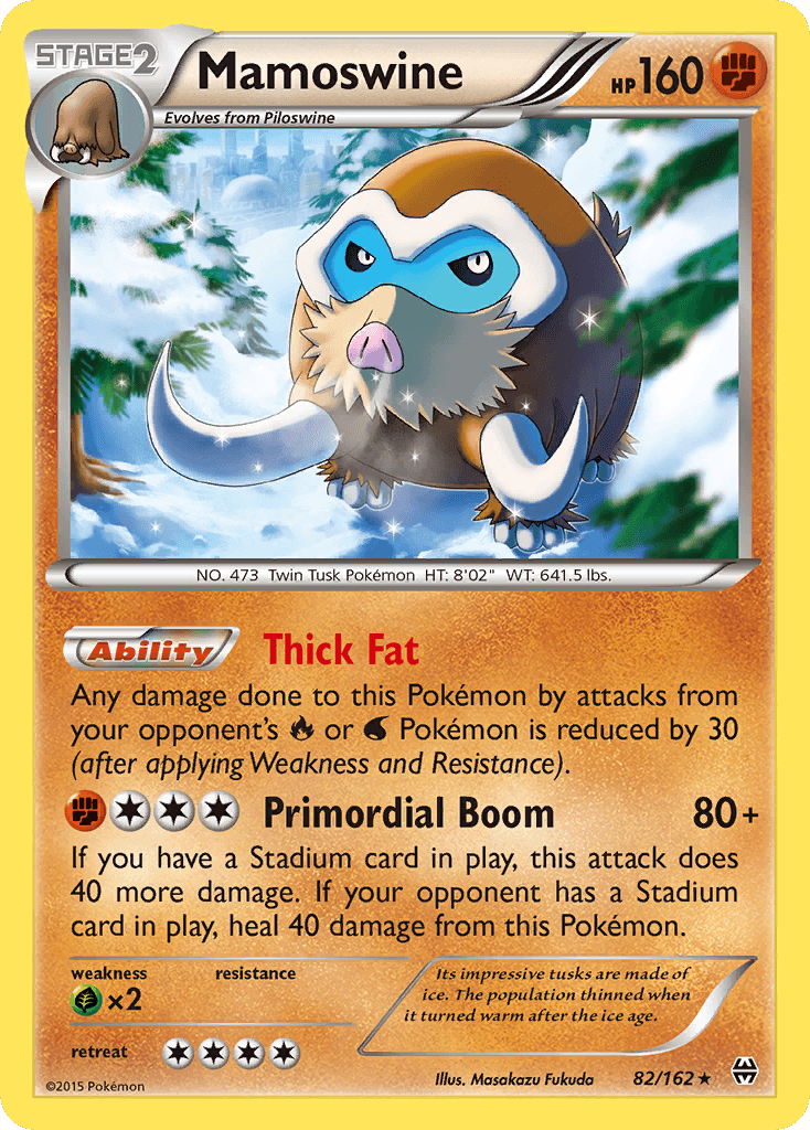 Mamoswine — XY - BREAKthrough Pokémon TCG card by Masakazu Fukuda