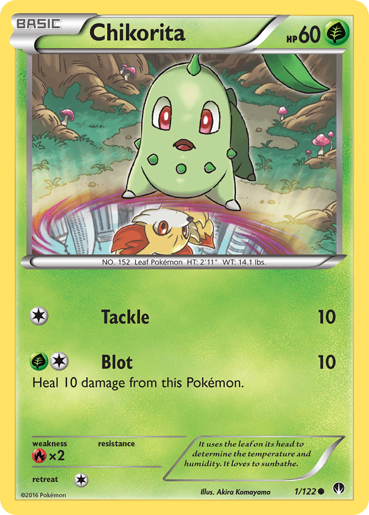 Chikorita — XY - BREAKpoint Pokémon TCG card by Akira Komayama