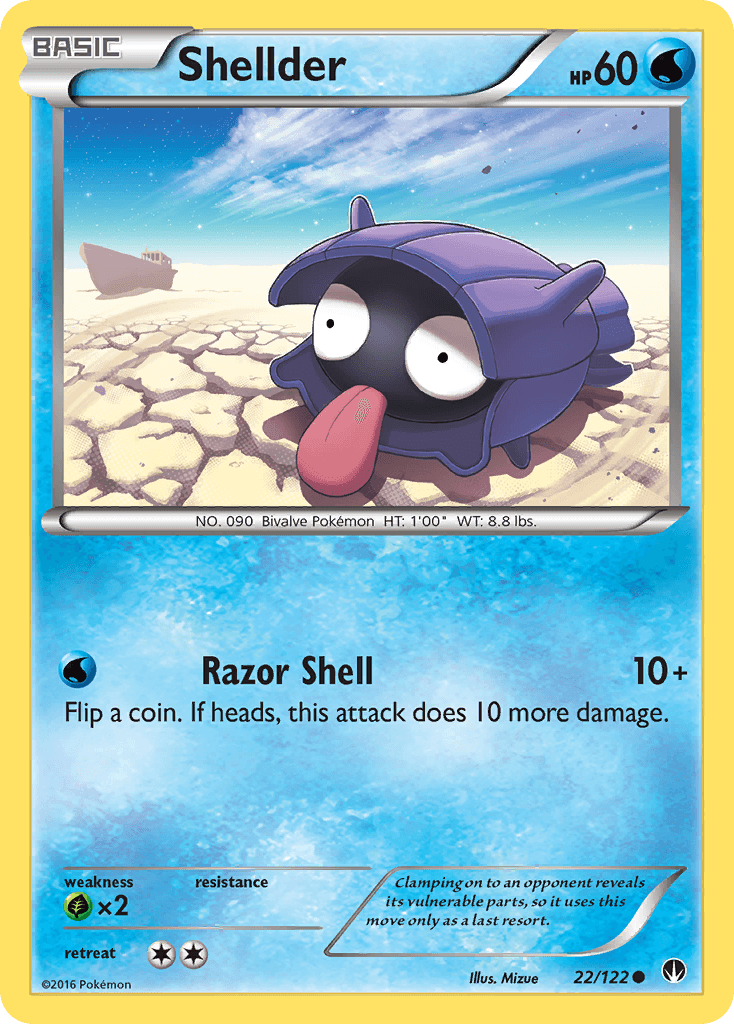 Shellder (22) — XY - BREAKpoint Pokémon TCG card by Mizue
