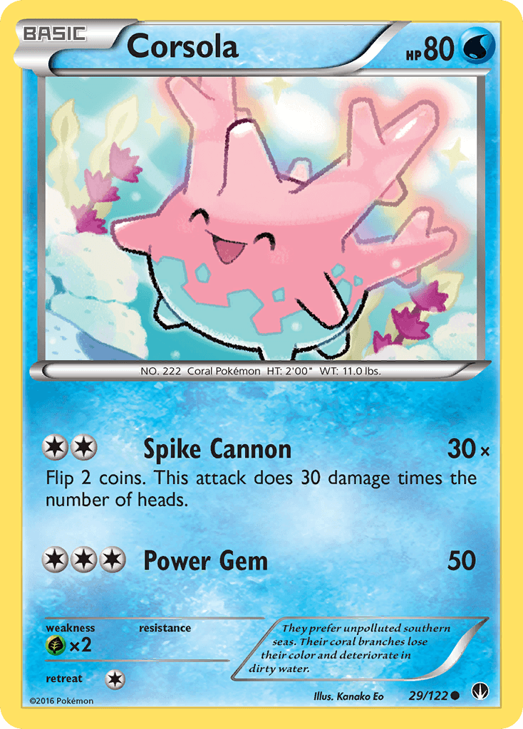 Corsola — XY - BREAKpoint Pokémon TCG card by Kanako Eo