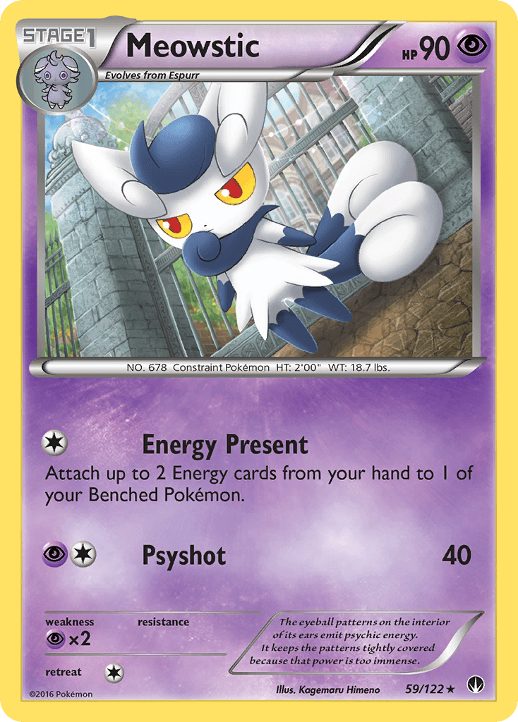Meowstic — XY - BREAKpoint Pokémon TCG card by Kagemaru Himeno