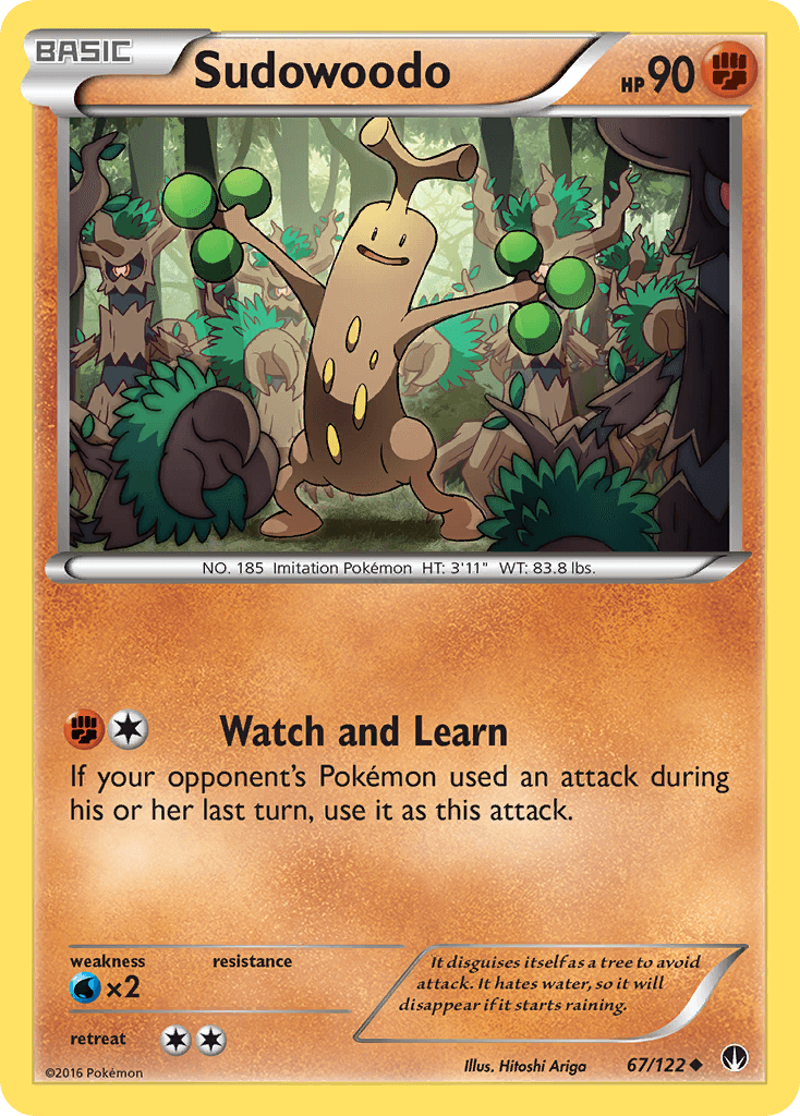 Sudowoodo — XY - BREAKpoint Pokémon TCG card by Hitoshi Ariga