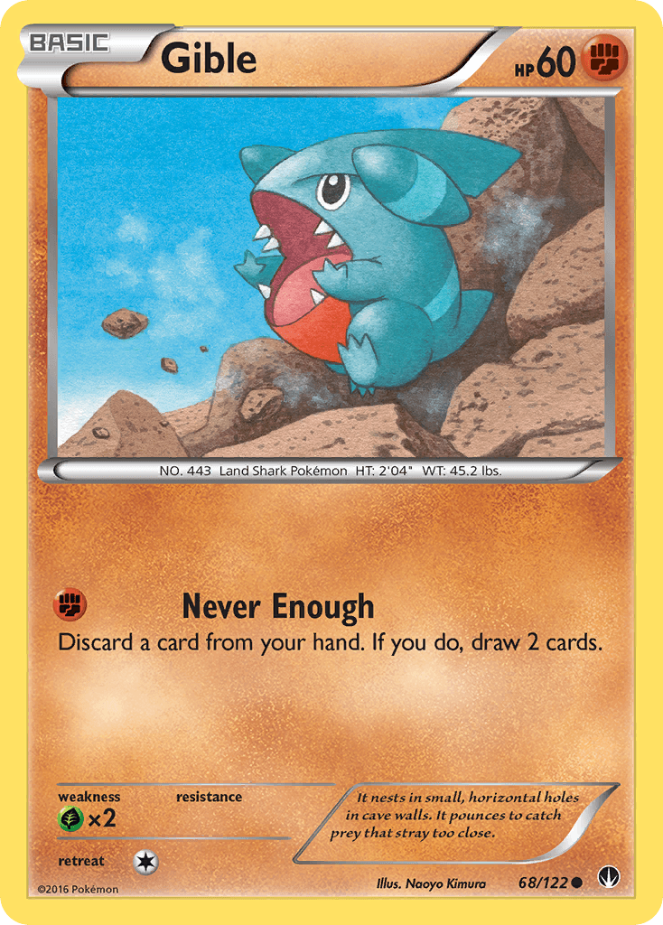 Gible — XY - BREAKpoint Pokémon TCG card by Naoyo Kimura