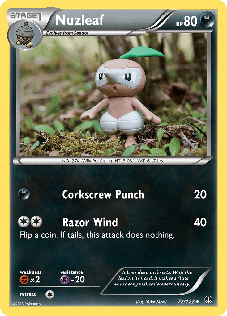 Nuzleaf — XY - BREAKpoint Pokémon TCG card by Yuka Morii