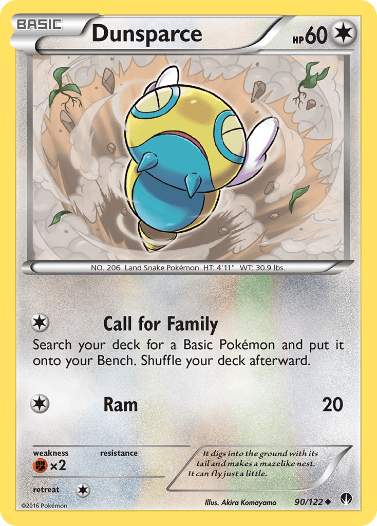 Dunsparce — XY - BREAKpoint Pokémon TCG card by Akira Komayama