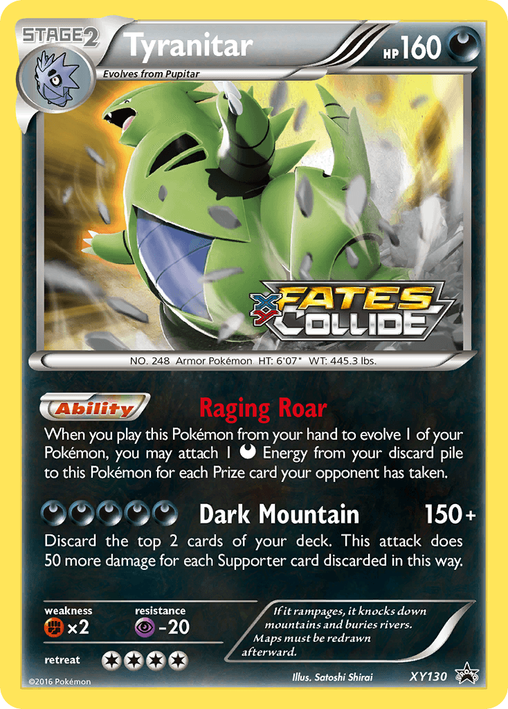 Tyranitar (Prerelease) — XY Promos Pokémon TCG card by Satoshi Shiroi
