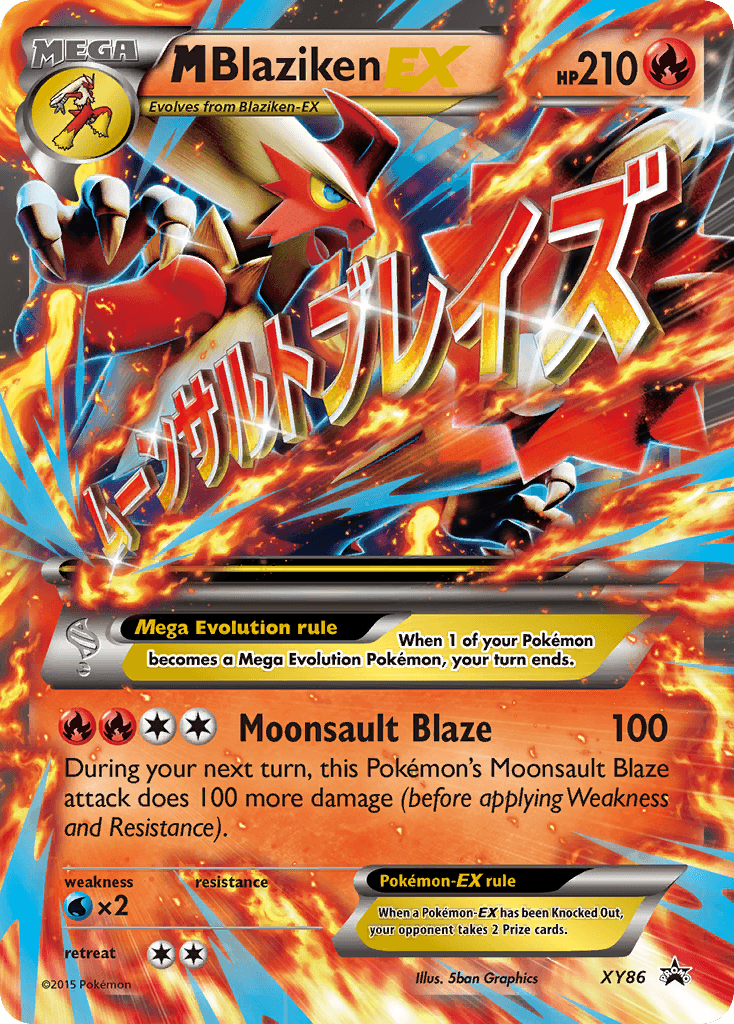 M Blaziken-EX — XY Black Star Promos Pokémon TCG card by 5ban Graphics
