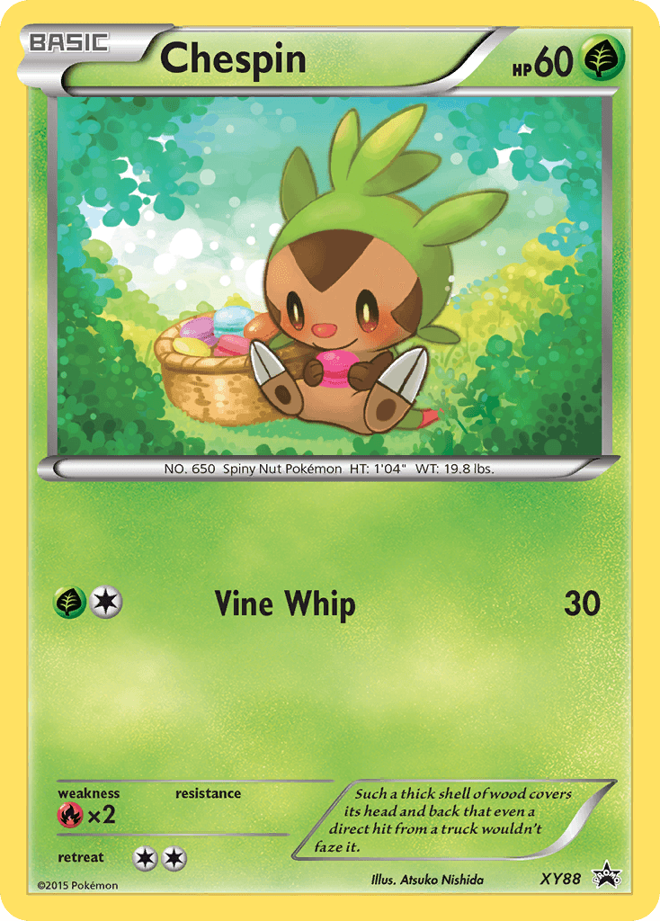 Chespin (Collector Chest) — XY Promos Pokémon TCG card by Auidho Nichida