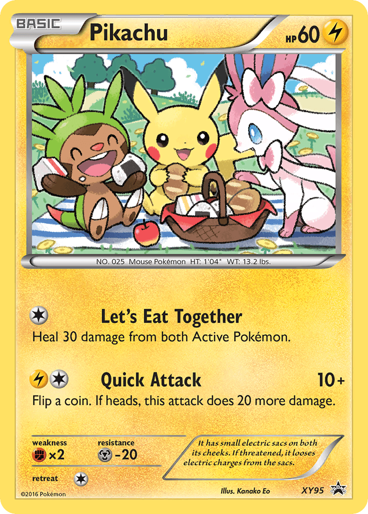Pikachu — XY Promos Pokémon TCG card by Kanako Eo