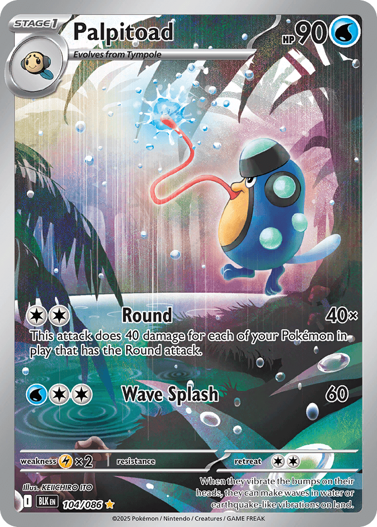 Palpitoad - 104/086 — SV: Black Bolt Pokémon TCG card by KEIICHIRO ITO