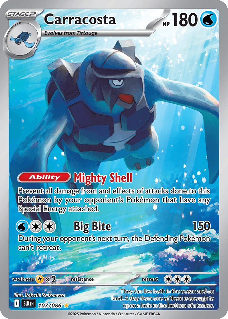 Carracosta - 107/086 — SV: Black Bolt Pokémon TCG card by Takeshi Nakamura