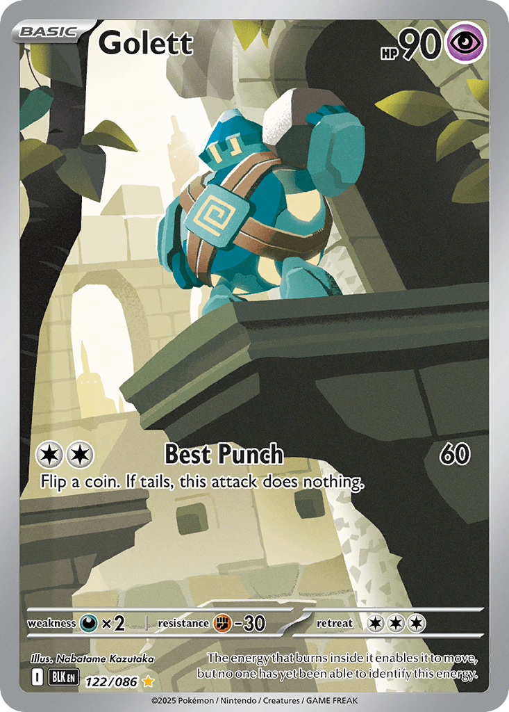Golett - 122/086 — SV: Black Bolt Pokémon TCG card by Nabatame Kazutaka