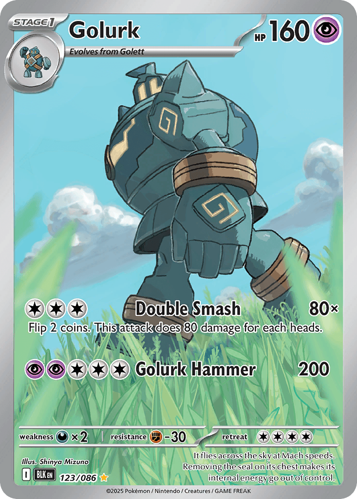 Golurk - 123/086 — SV: Black Bolt Pokémon TCG card by Shinya Mizuno