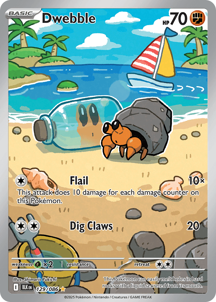 Dwebble - 129/086 — SV: Black Bolt Pokémon TCG card by Shimaris Yukichi