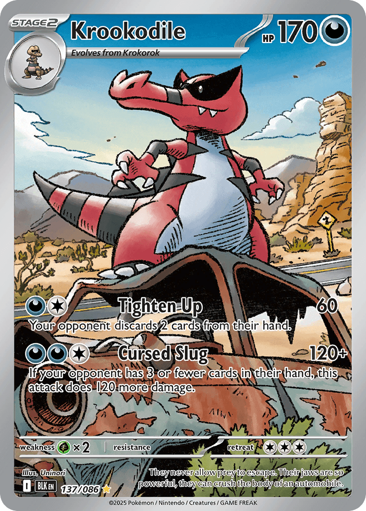 Krookodile - 137/086 — SV: Black Bolt Pokémon TCG card by Uninori