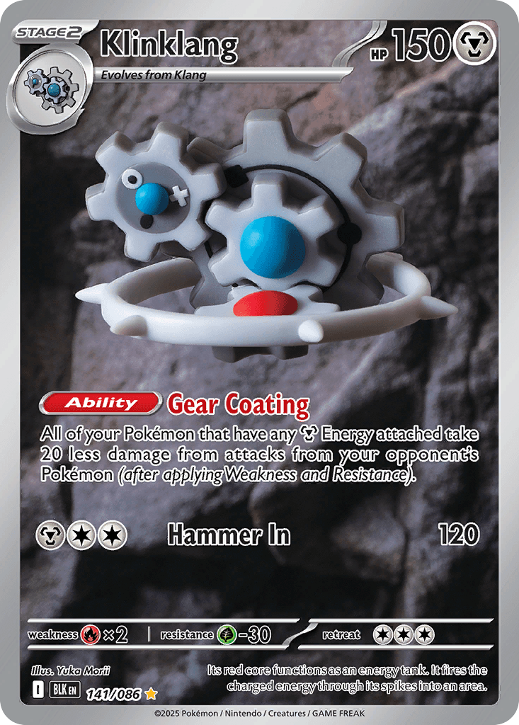 Klinklang - 141/086 — SV: Black Bolt Pokémon TCG card by Yuka Morii