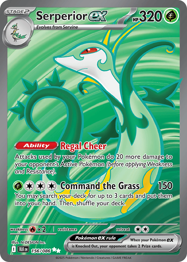 Serperior ex - 156/086 — SV: Black Bolt Pokémon TCG card by N-DESIGN Inc.