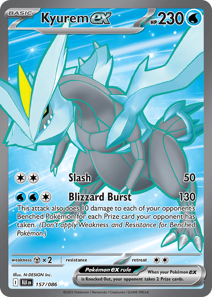 Kyurem ex - 157/086 — SV: Black Bolt Pokémon TCG card by N-DESIGN Inc.