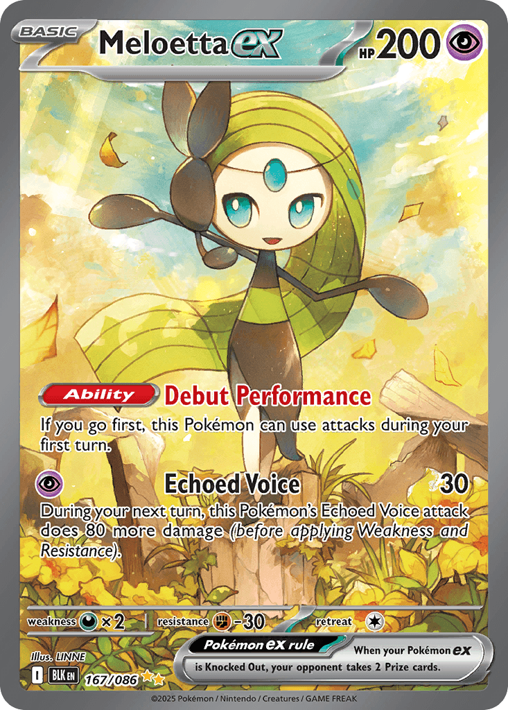 Meloetta ex - 167/086 — SV: Black Bolt Pokémon TCG card by LINNE