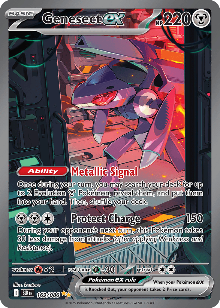 Genesect ex - 169/086 — SV: Black Bolt Pokémon TCG card by kantaro