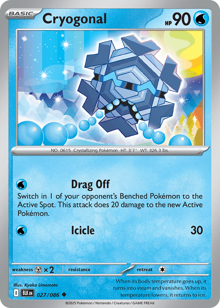 Cryogonal (Master Ball Pattern) — SV: Black Bolt Pokémon TCG card by Kyoko Umemoto