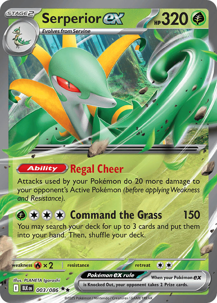 Serperior ex — SV: Black Bolt Pokémon TCG card by PLANETA Igarashi
