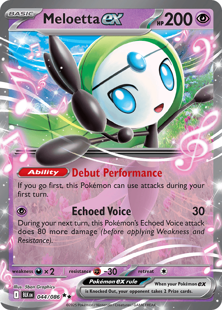 Meloetta ex — SV: Black Bolt Pokémon TCG card by 5ban Graphics